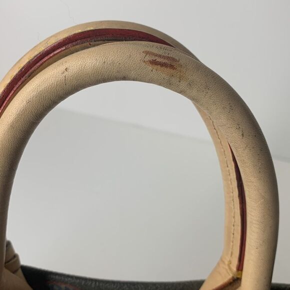 Dooney & Bourke brown coated canvas medallion leather trim satchel bag - Picture 5 of 10